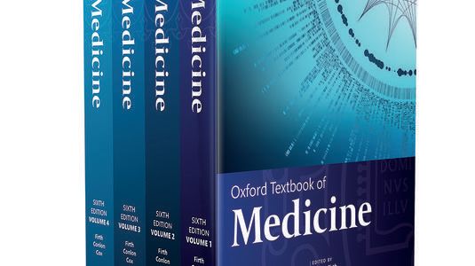 Image of the four different volumes of The Oxford Textbook of Medicine.