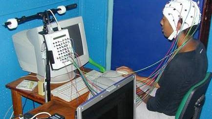EEG being used with child with epilepsy in Kenya