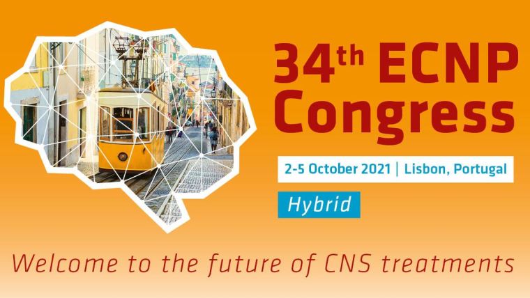 Banner image of the 34th ECNP conference 2-5 October 2021, saying 'Welcome to the future of CNS treatments'