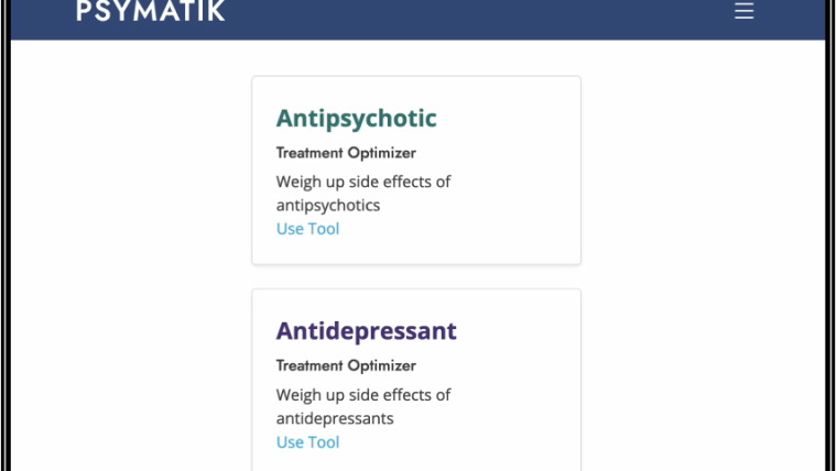 Psymatik treatment optimizer website tool to help identify treatments