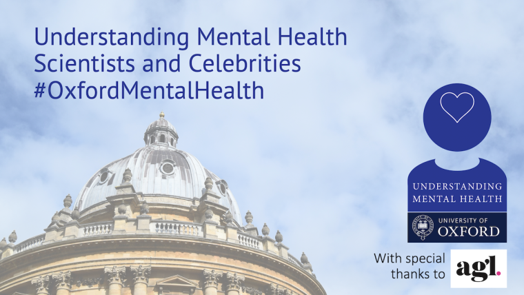 Title of series, Oxford Mental Health written on background of iconic Oxford building. Includes with special thanks and logos.