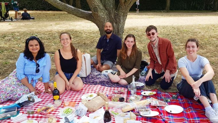 The Heart and Brain Ageing Group having a picnic to celebrate PhD thesis submission